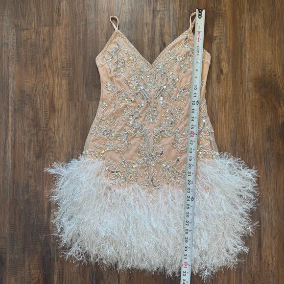 ASOS Beige Sequin Mini Dress - Picture 5 of 16